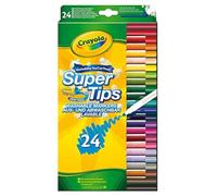 CRAYOLA Marcadores lavables SuperTips, varios colores (paquete de 24) | Rotuladores de punta de fieltro de primera calidad que pueden lavarse fácilmente la piel y la ropa | Ideal para niños a partir de 3 años