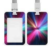 Vivid Super Blur Colors - Portatarjetas retráctiles con clip para tarjetas, protector de tarjetas, etiqueta de nombre para trabajo, oficina, médico, enfermera