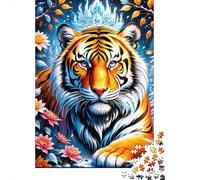 Vivid Tiger 1000 Piece Paper Jigsaw for Adults Brain Teaser Wild Jungle Tiger Paper Puzzle Home Decor 38x26cm/1000pcs