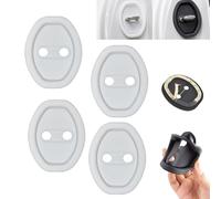 Vividcrate 4 Piezas Protector Cerradura Puerta Coche para Seat Altea (5P 2004-2015), Cubierta de Silicona Antirruido y Antigolpes, Almohadilla Amortiguadora, Accesorios Coche Interior,White-4pcs