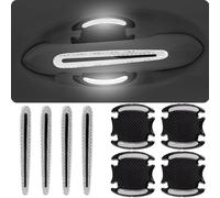 Vividcrate 8 Piezas Protector Manilla Puerta Coche para Alfa Romeo Mito (Type 955 2008-2018), Pegatina Reflectante Fibra de Carbono, Película Antirayaduras para Manija y Hueco,White