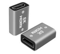 VIVIDRISE 2 adaptadores HDMI 8K 2.1, HDMI hembra hembra, soporte 8K/4K @ 60Hz UHD, 3D, HDR, ARC, alargador de cable para Roku TV, portátil, PC, monitor, proyectores (resolución 7680 x 4320)