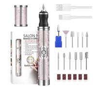 VIVIDRISE - Lijadora para uñas profesional, 12 en 1 lima de uñas eléctrica recargable, 2 velocidades ajustables, lima electrica, kit de manicura pedicura