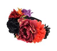 Vividsun rose Flower Crown Day of The Dead Floral Crown (black red orange)