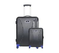 Vivien Kondor Travel Smart - Maleta de equipaje (2 unidades, pequeña y grande), carcasa rígida de ABS con bloqueo TSA y báscula de peso, Black, Large Suitcase, Juego de equipaje