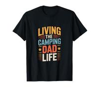 Viviendo el Camping papá Vida Aventura Camiseta
