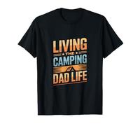 Viviendo el Camping papá Vida Aventura Camiseta