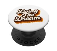 Viviendo el sueño Inspirador Retro PopSockets PopGrip Adhesivo
