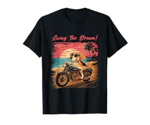 Viviendo el sueño - Perro Beagle Montando una Motocicleta Camiseta