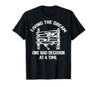 Viviendo el sueño una Mala decisión a la Vez Cabra Divertida Camiseta gráfica económica, Hombre, Negro, XL