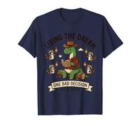 Viviendo el sueño Una Mala decisión a la Vez Divertido Dinosaurio Camiseta