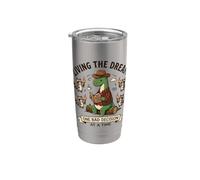 Viviendo el sueño Una mala decisión a la vez Divertido dinosaurio Vaso térmico de acero inoxidable de doble pared