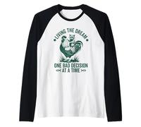 Viviendo el sueño Una Mala decisión a la Vez Divertido Mapache Camiseta Manga Raglan