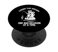 Viviendo el sueño una mala decisión a la vez Funny Fishing PopSockets PopGrip Adhesivo