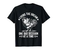 Viviendo el sueño, una mala decisión a la vez, gracioso gatito Camiseta