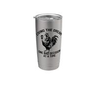 Viviendo el sueño una mala decisión a la vez Raccoon Vaso térmico de acero inoxidable de doble pared