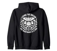 Viviendo el sueño una Pesadilla a la Vez Divertido gótico Vintage Sudadera con Capucha
