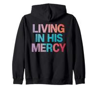 Viviendo En Su Misericordia Colorido Jesús Fe Cristiana Sudadera con Capucha