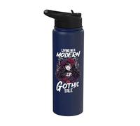 Viviendo En Un Cuento Gótico Moderno Cita Anime Chica Gótica Stainless Steel Insulated Water Bottle