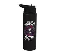 Viviendo En Un Cuento Gótico Moderno Cita Anime Chica Gótica Stainless Steel Insulated Water Bottle