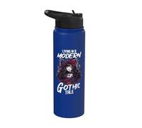 Viviendo En Un Cuento Gótico Moderno Cita Anime Chica Gótica Stainless Steel Insulated Water Bottle