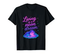 Viviendo en un sueño de neón Anime Cloud Girl Design Camiseta