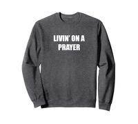 Viviendo en una oración Sudadera, Unisex para Adultos, Jaspeado Oscuro, M