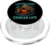 Viviendo esa vida de cáncer - Luna del signo del zodiaco & Orgullo de cangrejo PopSockets PopGrip para MagSafe