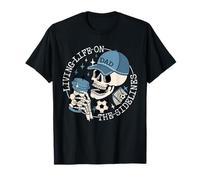 Viviendo la vida al margen Esqueleto Fútbol Papá Padres Hombres Camiseta