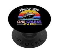 Viviendo la Vida un Crucero a la Vez Divertido Crucero en Barco PopSockets PopGrip Adhesivo