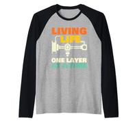 Viviendo la Vida una Capa a la Vez - Geek de impresión 3D Camiseta Manga Raglan
