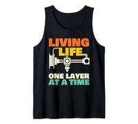 Viviendo la Vida una Capa a la Vez - Geek de impresión 3D Camiseta sin Mangas