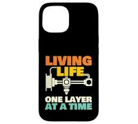 Viviendo la Vida una Capa a la Vez - Geek de impresión 3D Carcasa para iPhone 15