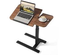 Viviendo Mesa Auxiliar para Cama con Ruedas, Marrón, Regulable en Altura 68-108 cm con Pistón de Gas, Mesa para Ordenador Portátil con Tablero Inclinable, para Cama, Sofá y Oficina, 70 x 40 cm