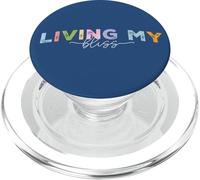 Viviendo mi dicha y Brillante Pastel de Letras Inspiradoras PopSockets PopGrip para MagSafe