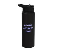 Viviendo mi mejor vida Citas divertidas del Reino Unido Citas divertidas de humor Stainless Steel Insulated Water Bottle