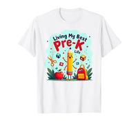 Viviendo mi Mejor Vida de prekínder: Comienza una Alegre Aventura Escolar Camiseta, Hombre, Blanco, S