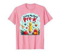 Viviendo mi Mejor Vida de prekínder: Comienza una Alegre Aventura Escolar Camiseta, Hombre, Rosado, 3XL