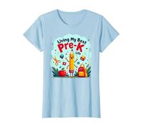 Viviendo mi Mejor Vida de prekínder: Comienza una Alegre Aventura Escolar Camiseta, Mujer, Azul Bebé, 3XL