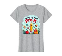 Viviendo mi Mejor Vida de prekínder: Comienza una Alegre Aventura Escolar Camiseta, Mujer, Gris Jaspeado, XXL