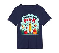Viviendo mi Mejor Vida de prekínder: Comienza una Alegre Aventura Escolar Camiseta, Mujer Tallas Grandes, Azul Marino, 3XL Grande