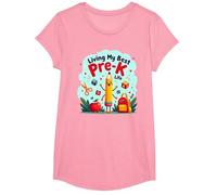 Viviendo mi Mejor Vida de prekínder: Comienza una Alegre Aventura Escolar Camiseta, Niñas, Rosado, XS