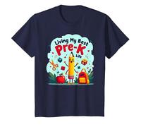 Viviendo mi Mejor Vida de prekínder: Comienza una Alegre Aventura Escolar Camiseta, Niños, Azul Marino, 8 años