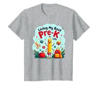Viviendo mi Mejor Vida de prekínder: Comienza una Alegre Aventura Escolar Camiseta, Niños, Gris Jaspeado, 3 años