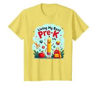 Viviendo mi Mejor Vida de prekínder: Comienza una Alegre Aventura Escolar Camiseta, Niños, Limón, 4 años