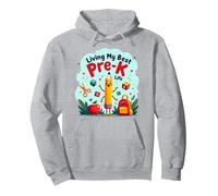 Viviendo mi Mejor Vida de prekínder: Comienza una Alegre Aventura Escolar Sudadera con Capucha, Unisex para Adultos, Gris Jaspeado, L