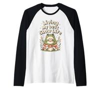 Viviendo mi Mejor Vida Lenta, Linda Rana Camiseta Manga Raglan
