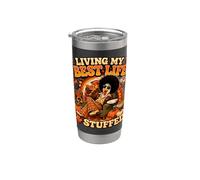 Viviendo mi mejor vida Pavo relleno de los 70 Vaso térmico de acero inoxidable de doble pared