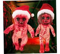 Viviendo muñecas muertas, 2 pcs muñeca Espeluznante sangrienta fallecida niña y niño Halloween Strary Haunted Doll Colgando para Hounted House, Game Game