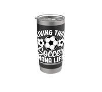 Viviendo Que Fútbol Nana Vida Abuelo Partidario Vaso térmico de acero inoxidable de doble pared